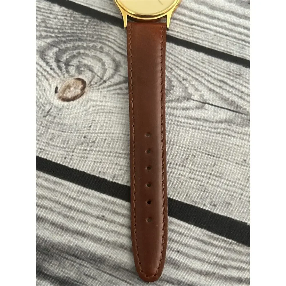 Wells Fargo Gold Tone Brown Band Women’s Quartz Watch